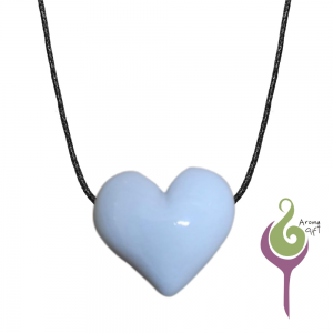 Colar Aromático Coração Branco - Aromagift