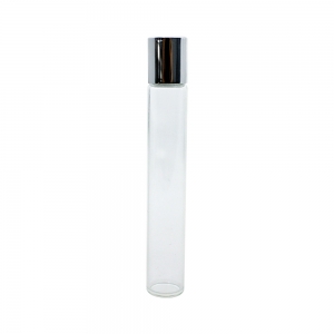 FRASCO VIDRO ROLLON 10 ML TRANSPARENTE TAMPA PRATEADA