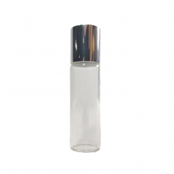 FRASCO ROLLON TRANSPARENTE 5 ML TAMPA PRATA