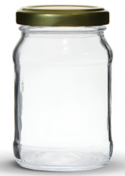 POTE MADRI VIDRO 185 ML COM TAMPA DOURADA