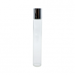 FRASCO VIDRO ROLLON 10 ML TRANSPARENTE TAMPA PRATEADA